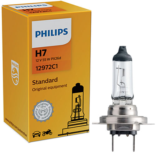LAMPADA DE FAROL PHILIPS H7 12V 55W 12972 STANDARTD ORIGINAL