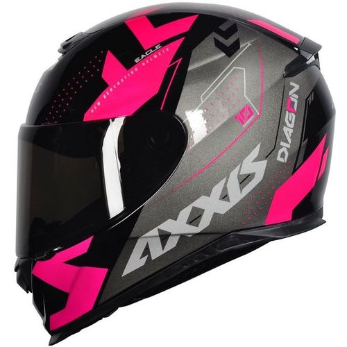 CAPACETE AXXIS EAGLE DIAGON GLOSS BLACK/PINK 56