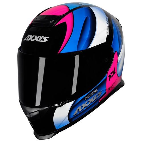 CAPACETE AXXIS EAGLE TECNO GLOSS BLACK/PINK/BLUE 56