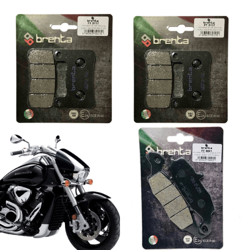 SUZUKI-BOULEVARD-M1800R-2015-A-2018-JOGO--PASTILHA-DE-FREIO-DIANTEIRA-FT3117--FT3091-ORGANICA-3-PECAS